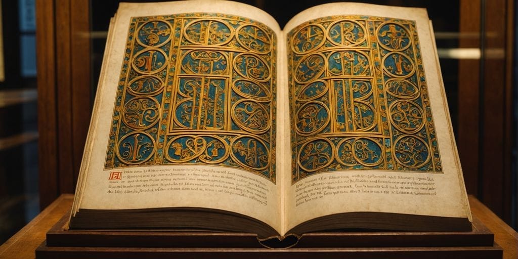 Book of Kells in a glass case