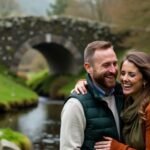 Couple laughing in Irish countryside