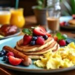 Delicious breakfast-spread in a Dublin cafe