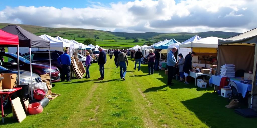 People at a car boot sale in Ireland