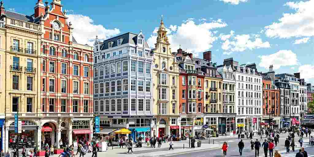 Dublin city center with the Best Hotels in Dublin City Centre and lively streets