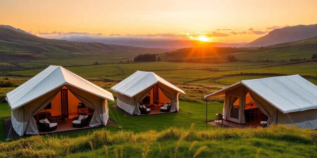 Luxurious glamping tents in lush Irish countryside - Best Places to go Glamping in Ireland