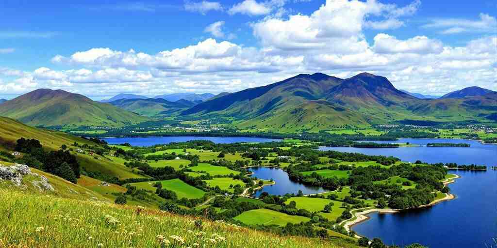Scenic landscape of Killarney National Park in Ireland.
